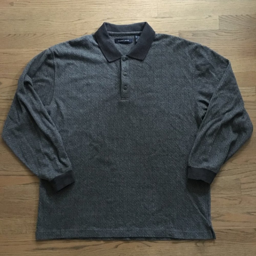 Today's Man Long Sleeve Collared Shirt